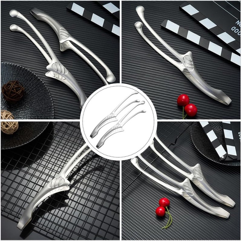 UPKOCH 2pcs Stainless Steel Food Tongs Serving Clips for Barbecue Grilling Buffet Kitchen Cooking Heat-resistant Outdoor Cooking Tools - Image 5
