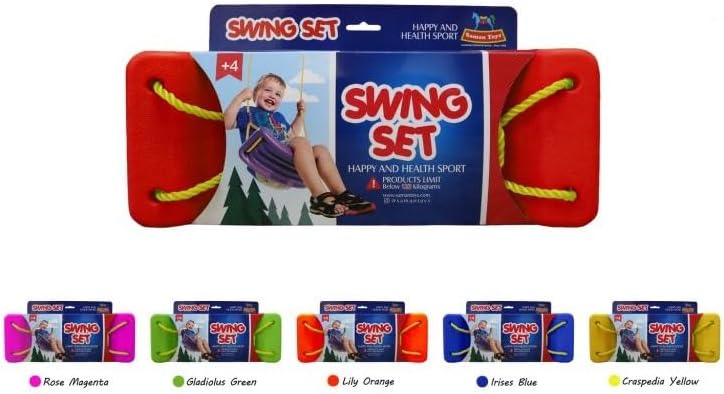 Kids Indoor Outdoor Play Game Toy Swing Seat Set - Plastic Hard Bending Plate Chair with Rope - Image 3