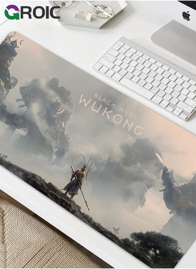 GROIC 2PCS Black Myth Wu Kong Mouse Pad Wukong Desk Mat, Big Full Keyboard and Mouse Pad Cool Desk Pad, Gaming Mousepad, Cool Monkey Desktop Decoration New Gaming Mousepad  - Image 5