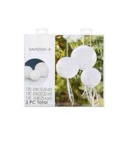 Paper Lanterns White Swirl Assorted 3 pieces