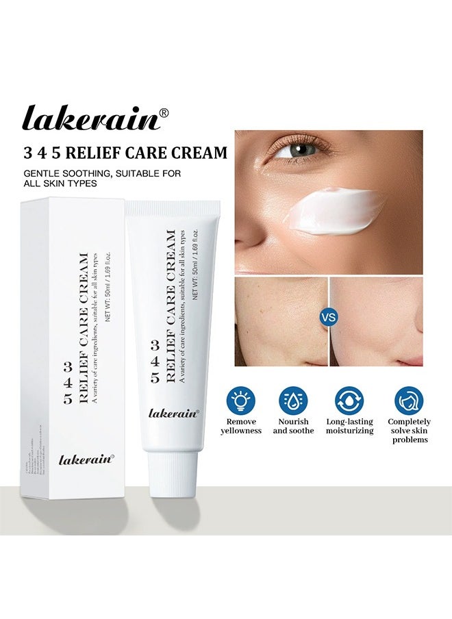 345 Relief Care Cream, Intensive Repair Cream, Improve Redness, Facial Soothing Moisturizing Cream - 50ML
