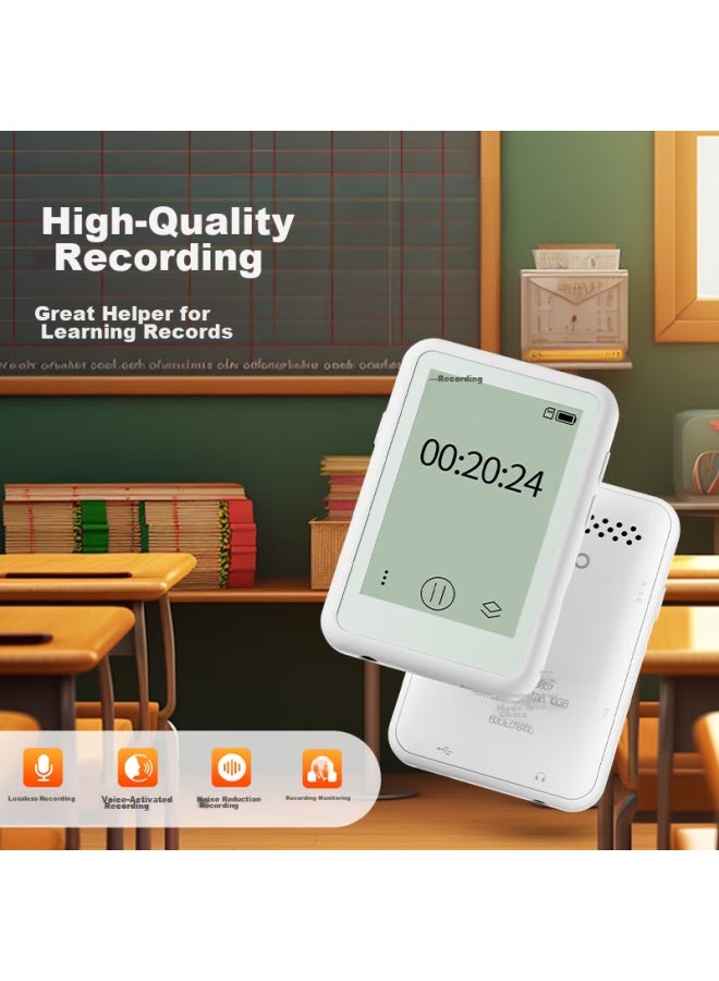 Aigo E-ink Screen Mp3/mp4 Player, Bluetooth 5.4, Lossless Music Portable Player, E-book Reader, English-chinese Dictionary For Students, White 807, 32gb - Image 3