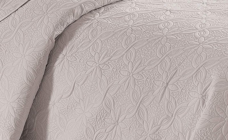 Fancy Linen 3pc Embossed Coverlet Bedspread Set Oversized Bed Cover Solid Floral Daisy Pattern New # Allis (King/California King, Beige) - Image 2