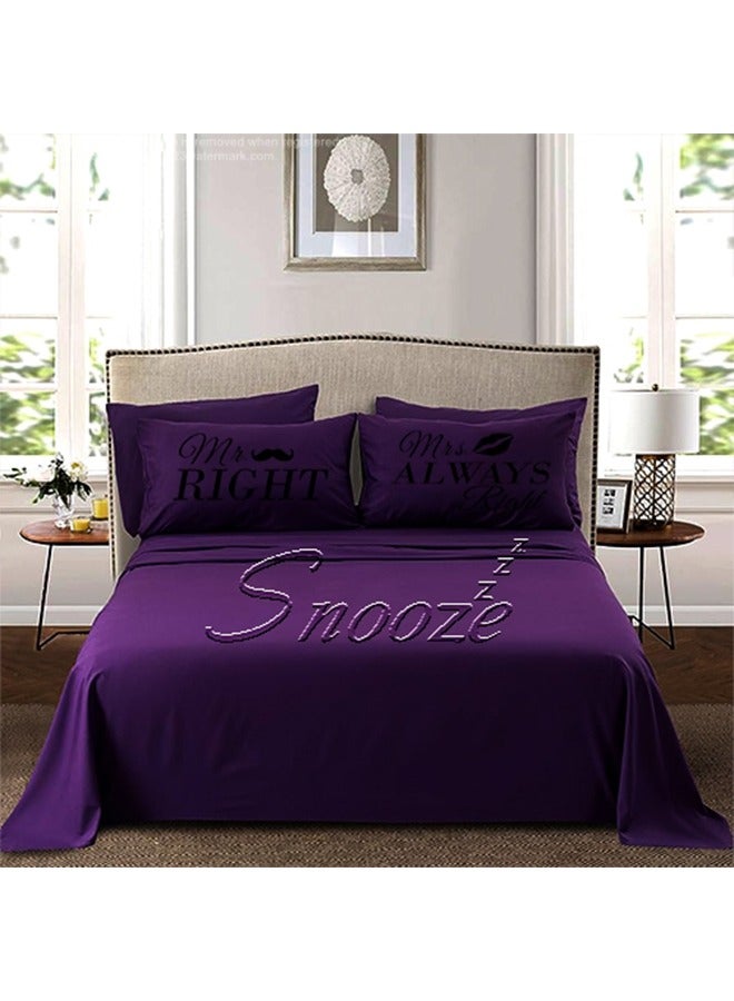snooze Pillowcases set 2 pcs 45*65 cm MR& MRs design Mauve - Image 2