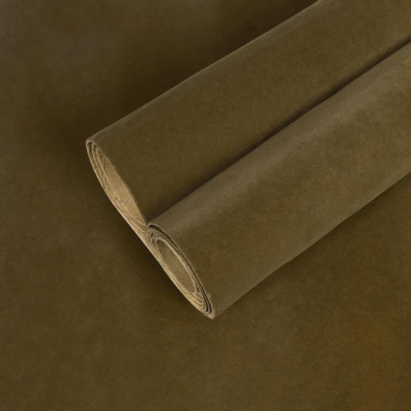 CHIHUT 12”x100” Self Adhesive Velvet Flocking Liner Sheet Brown Peel and Stick Velvet Flocking Contact Paper Roll Soft Jewelry Drawer Felt Liner for Cabinets Box Lining Solid Brown Felt Wallpaper - Image 1