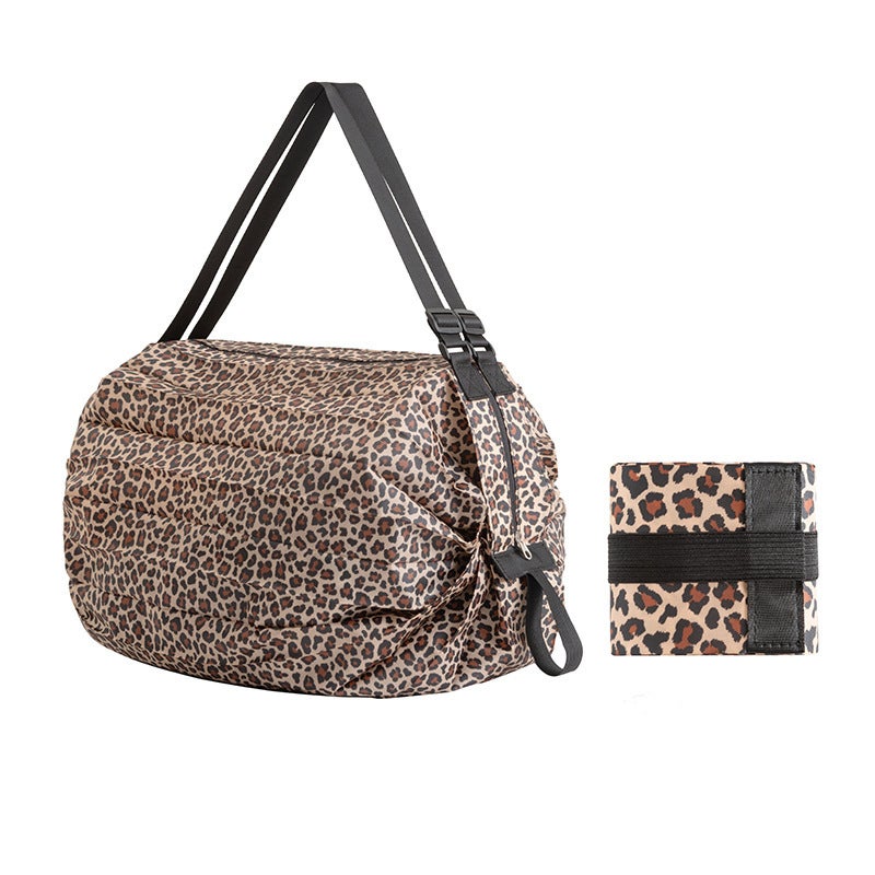 TikTok Explosive Shopping Bag Foreign Trade Export Italy Large Capacity Foldable Bag Shoulder Handbag Shopping Bag Leopard print 