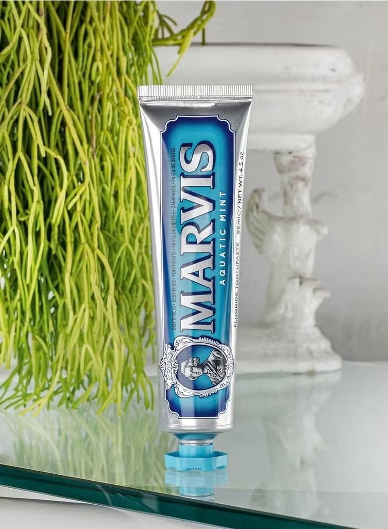 Marvis Aquatic Mint Toothpaste 85ml - Brightening and Cleaning Teeth with Fresh Ocean Rhythm  - Image 3
