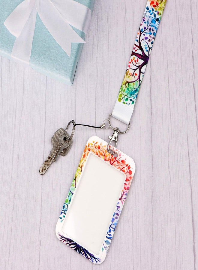DMLSKY Tree Lanyards for ID Badges, Badge Holder with Retractable Reel Clip Keychain Lanyard with ID Holder Name Card Protector for Women Teacher Nurse - Image 5