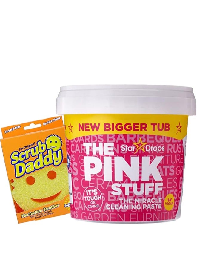 THE PINK STUFF The Pink Stuff Multipurpose Cleaning 850g Paste and Scrub Daddy All Purpose Yellow Cleaning Sponge Bundle (1 Pc Cleaning Paste And 1 Pc Cleaning Sponge) - Image 1