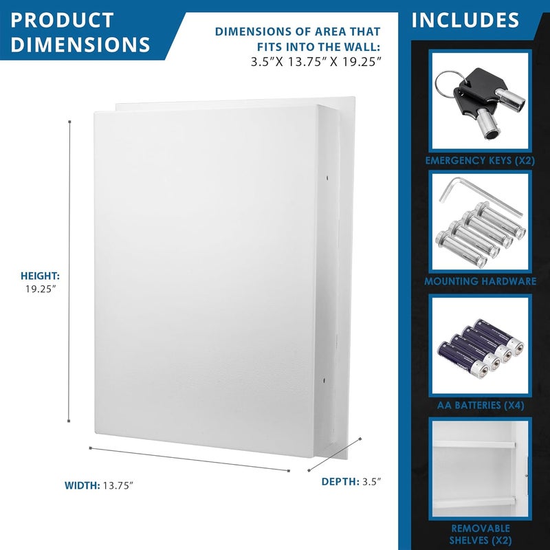 BARSKA Barska Biometric Fingerprint Digital Security Hidden In Wall Safe 052 Cubic Ft for Home  Office - Image 3