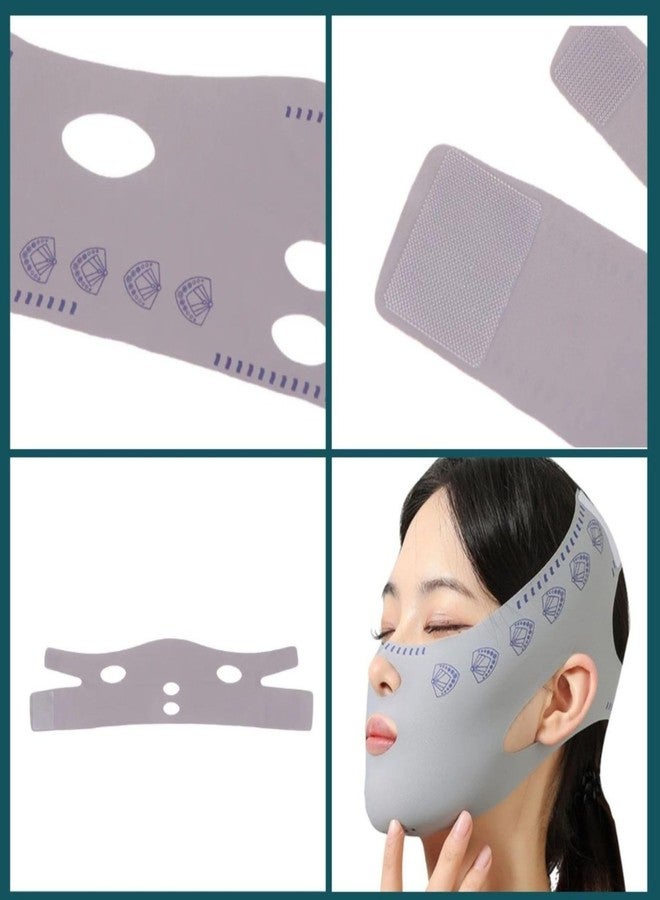 Ramkuwar Anti-Wrinkle Double Chin Reducer Strap V Shape Face Slimming Adjustable Mask Reusable Lifting Belt (Pack of 1; Color: Grey) - Image 5