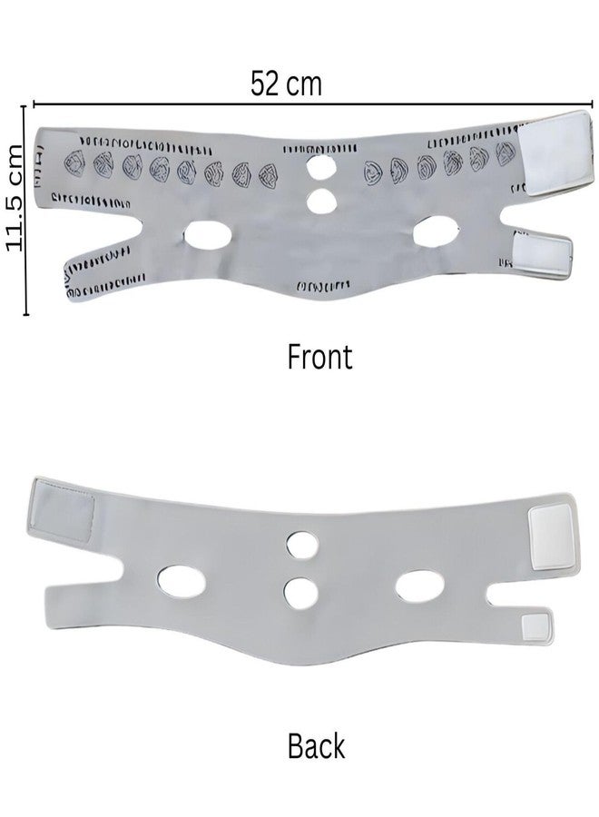 Ramkuwar Anti-Wrinkle Double Chin Reducer Strap V Shape Face Slimming Adjustable Mask Reusable Lifting Belt (Pack of 1; Color: Grey) - Image 2