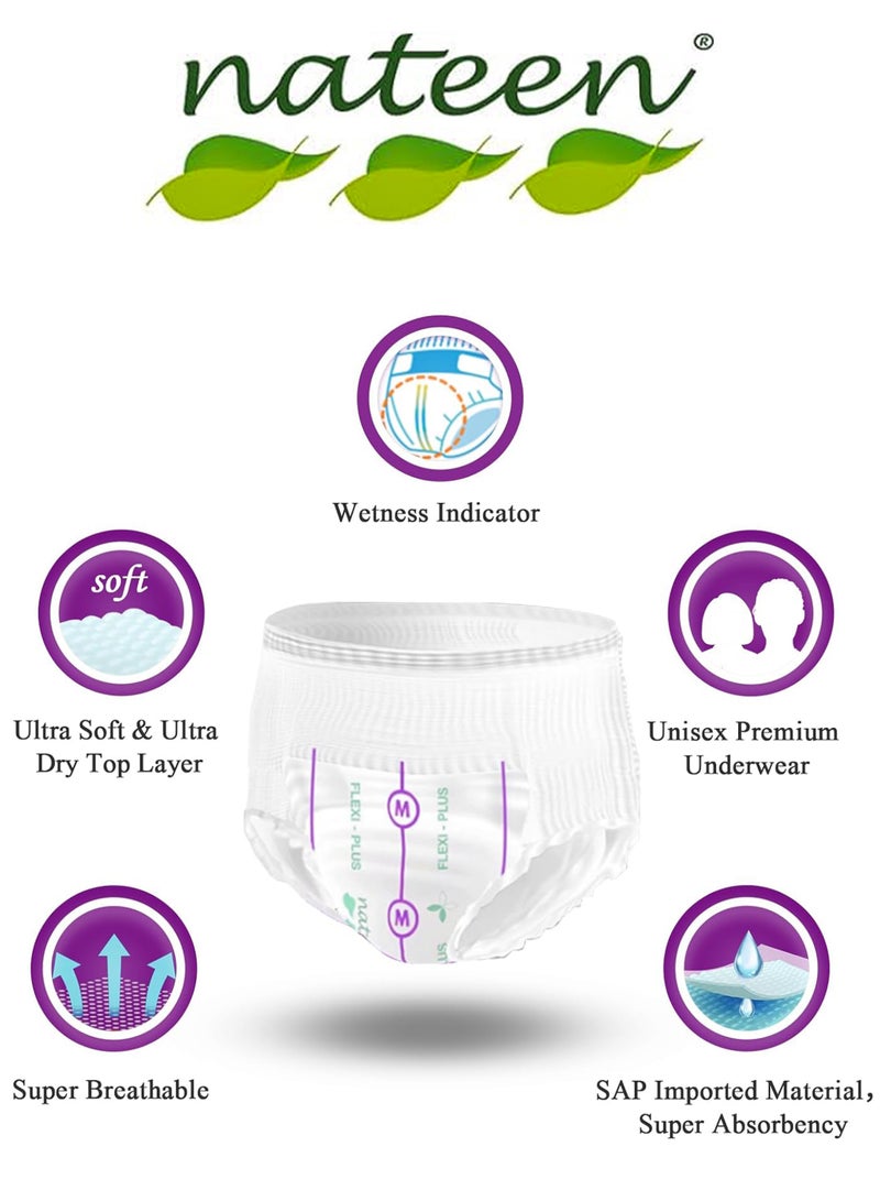 nateen Pack Of 3 Flexi Ultra Adult Diapers Pants Ultimate Absorbency With 4300ml Capacity Waterproof Backing 30 Count Pack - Image 2