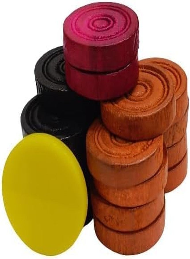 YOOKO® Carrom Board Coin 24 Wooden Coins OR 24 Wooden Coins with one Striker (24 Pieces - Image 2