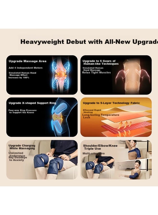 Skg Knee Massager W3 Second Generation Knee Massager, Knee Joint Warming Electric Heating Knee Pad, Hot Compress For Cold Legs, Birthday And New Year Gift, Practical Present For Elderly Parents And Elders - Image 1