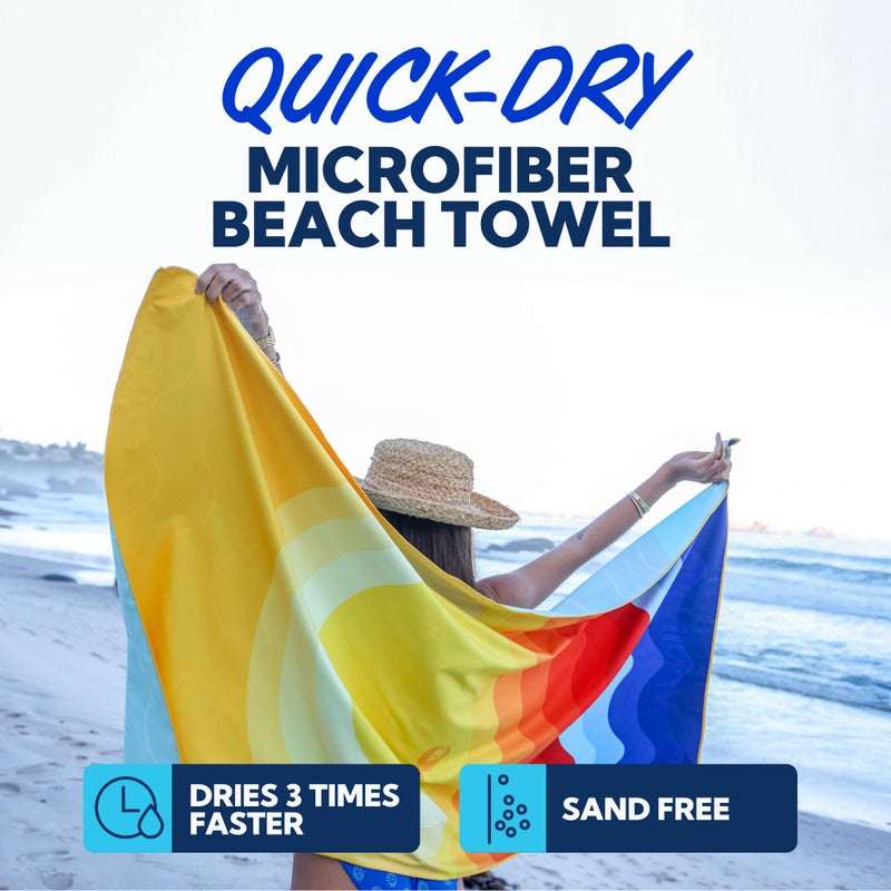 SUN NINJA Quick Dry Towel - Microfiber Beach Towel - Lightweight & Compact for Beach, Travel, Pool, Yoga, Camping - 63x32 inch XL, Large Absorbent, Sand Free Swim Towels for Adults & Kids - Image 2