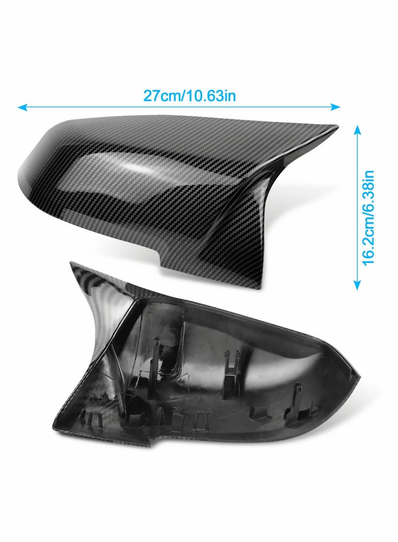 SYOSI Door Rearview Mirror Cover, 2 Pcs Caps Rearview Replacement, Carbon Fiber Side Mirror Cover, for BMW F20 F22 F23 F30 F31 F32 F33 F36 F87 M2 X1 E84 (Carbon Fiber) - Image 4