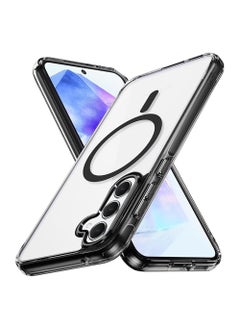 for Samsung Galaxy A55 5G Case [Compatible with Magsafe Wireless Charging] Yellowing Resistant Magnetic Back Cover Clear Samsung Galaxy A55 Rugged Best Phone Case