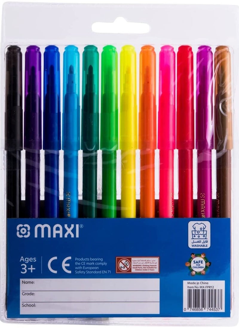 Maxi 12-Piece Washable Felt Pens Multicolour  - Image 3