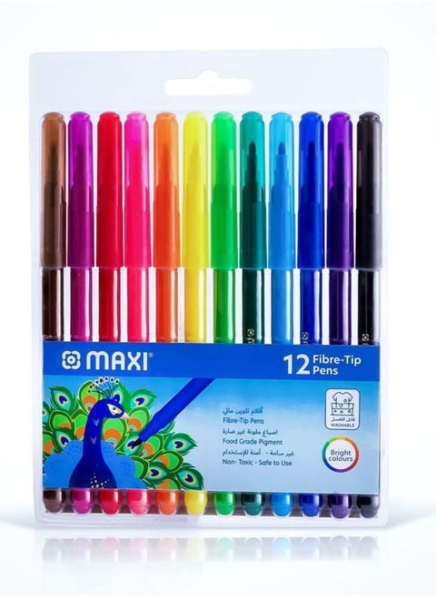 12-Piece Washable Felt Pens Multicolour
