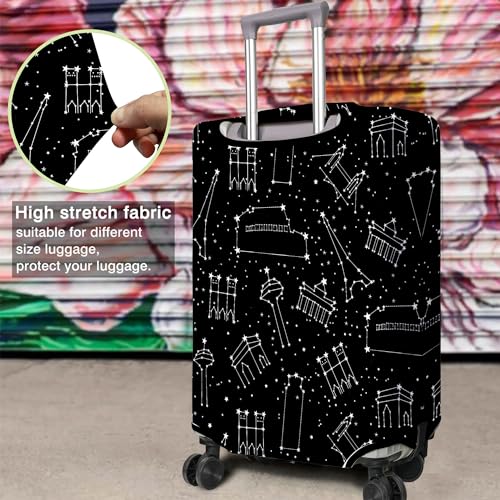 PtRug Travel Luggage Cover Suitcase Protector Fits 18-32 Inch Wheel Covers PatternedTravel Related Items Flower Luggage Protector Elastic M - Image 4