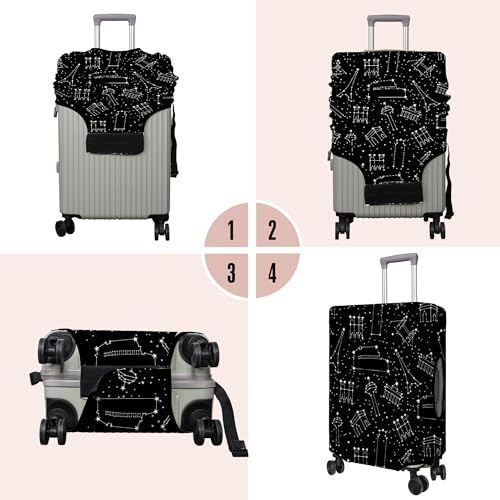 PtRug Travel Luggage Cover Suitcase Protector Fits 18-32 Inch Wheel Covers PatternedTravel Related Items Flower Luggage Protector Elastic M - Image 3