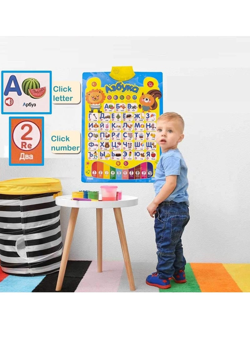 UKR Russian Alphabet Talking Poster for Kids – Interactive Musical Learning Toy for Toddlers | Fun Russian Language Learning Poster with Sound & Light | Educational Tool for Early Literacy & Language Development - Image 3