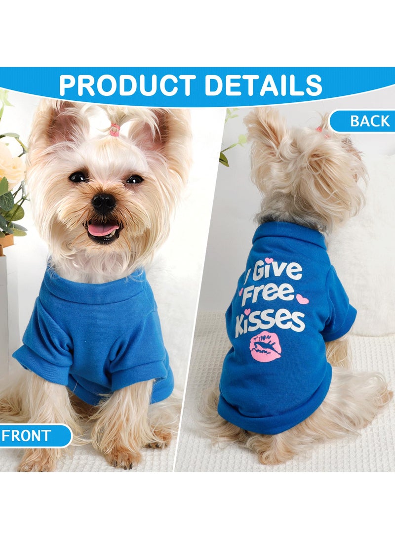 erorex Male Dog Shirts - Small Dog Clothes for Boys - xs Puppy Clothes - Dog Shirt Pack of 4 - Dog Tshirts Outfits for Small Dogs - Chihuahua Clothes (4PC/Love,Free Kisses,Babe,EAT Sleep, X-Small)  - Image 2