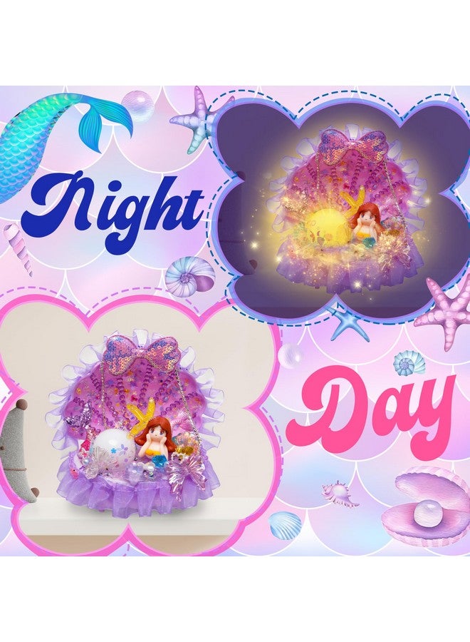 Kiditos Mermaid Shell Night Light Diy Toy Kit With Flash Themed Accessories,Make Your Own Mermaid Night Light, Arts And Crafts For School Activity,Ideal Bedroom Decor &Birthday Gifts For Girls Age 3+ - Image 3