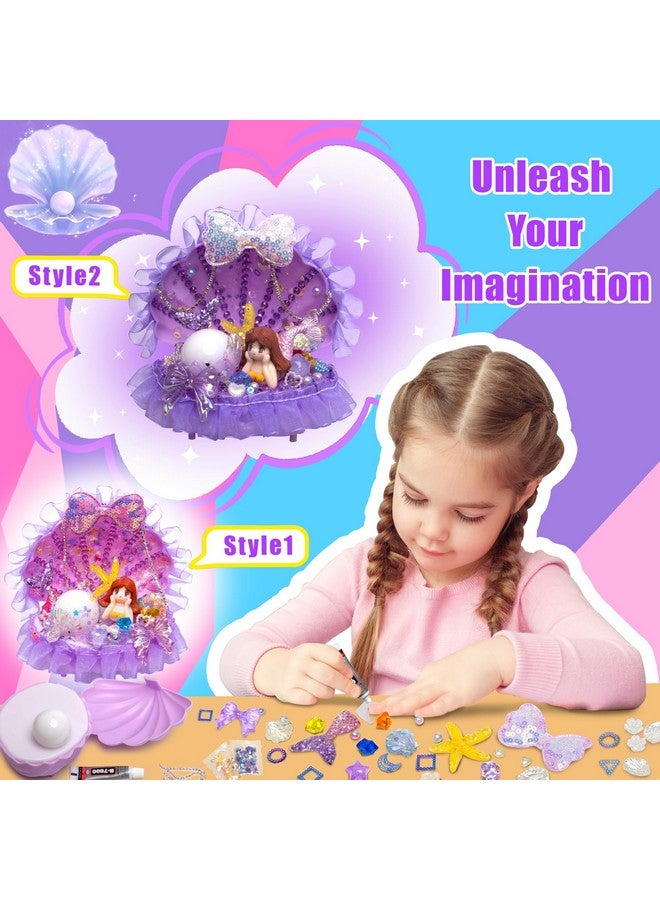 Kiditos Mermaid Shell Night Light Diy Toy Kit With Flash Themed Accessories,Make Your Own Mermaid Night Light, Arts And Crafts For School Activity,Ideal Bedroom Decor &Birthday Gifts For Girls Age 3+ - Image 2