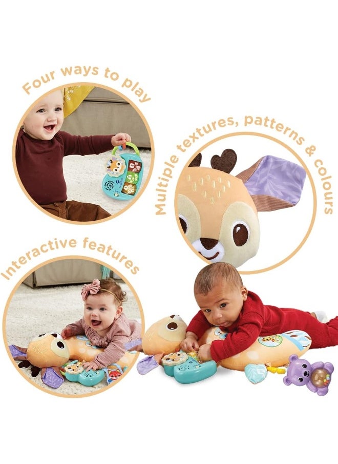 vtech VTech Baby 4-in-1 Tummy Time Fawn, Sensory Animal Baby Pillow with Lights, Sounds & Music, Interactive Gift for infants 3, 6, 9, 12 months +, English version  - Image 2