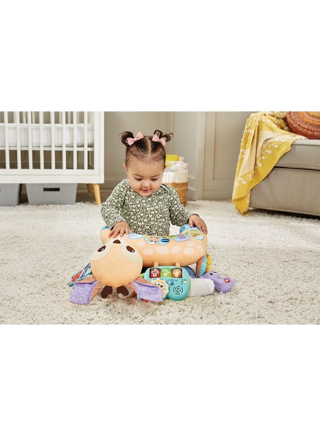 Baby 4-In-1 Tummy Time Fawn, Sensory Animal Baby Pillow With Lights, Sounds & Music, Interactive Gift For Infants 3, 6, 9, 12 Months +, English Version