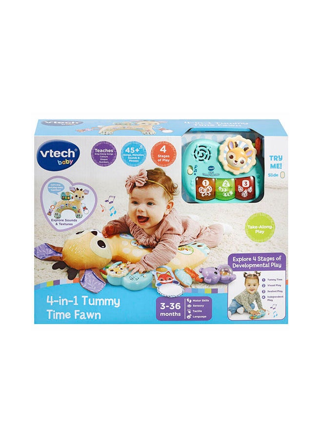 vtech Baby 4-In-1 Tummy Time Fawn, Sensory Animal Baby Pillow With Lights  - Image 1