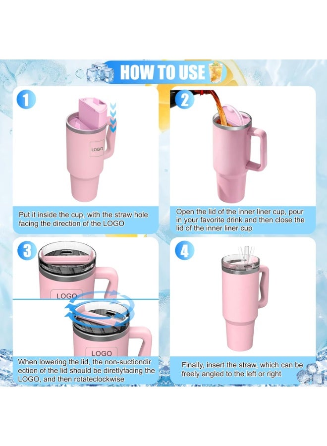 2-in-1 Drink Separator for Stanley Cup 40 oz, Silicone Liner Divider for Dual-Sided Drink, Reusable Liner Separator Compatible with 40 oz Tumbler - Image 3