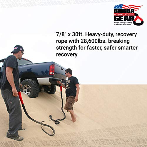 Bubba Rope Power Stretch Recovery Rope, 7/8” x 30 ft. – Heavy-Duty Vehicle Recovery Rope: 28,600 lbs. Breaking Strength - Red - Image 2