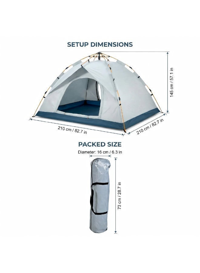 خيمة تخييم أوتوماتيكية سريعة التجميع | تُستوعب 3-4 أشخاص، مقاومة للماء والأشعة الشمسية، خفيفة الوزن ومتينة، مناسبة للشواطئ، والمشي لمسافات طويلة، والصحراء وأنشطة خارجية متنوعة - Image 4
