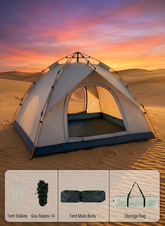 خيمة تخييم أوتوماتيكية سريعة التجميع | تُستوعب 3-4 أشخاص، مقاومة للماء والأشعة الشمسية، خفيفة الوزن ومتينة، مناسبة للشواطئ، والمشي لمسافات طويلة، والصحراء وأنشطة خارجية متنوعة - Image 2