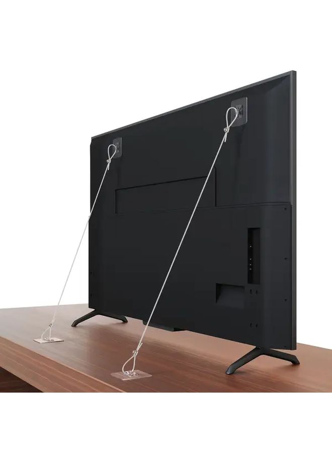 Adjustable TV Mounting Strap Kit No Drilling Required Adhesive Wall Fixation - Image 1