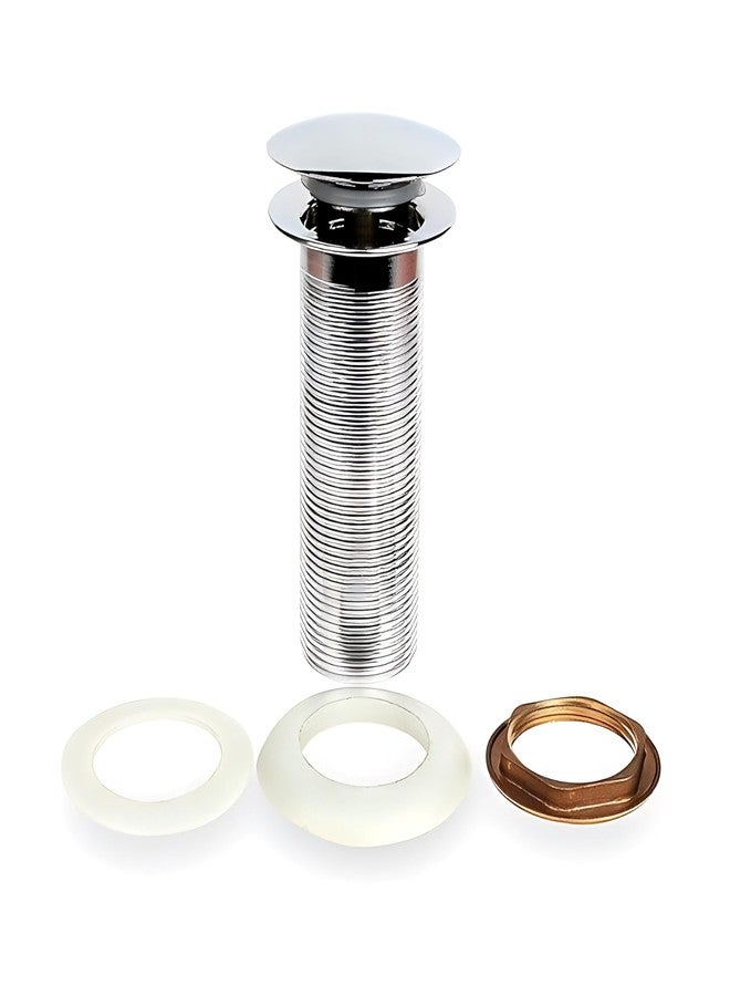 Carnival Heavy Quality Full Brass Chrome Finish 6" Inch Full Thread Pop Up Waste Coupling 32mm For Wash Basin | Wash Basin Drain - Image 3