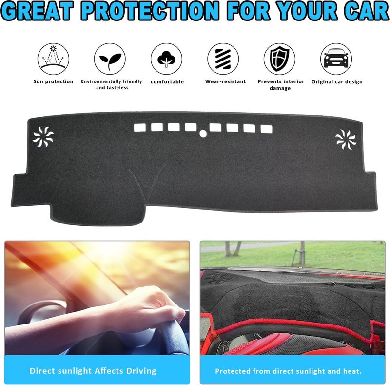 POSAID Dashboard Dash Cover for Honda Camry 2023 2022 2021 2020 2019 2018 Dash Mat Dashboard Cover Carpet Custom Fit Camry 2018-2023, Black Trim - Image 2