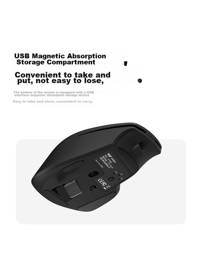 WP W&p Wireless Silent Mouse, Tri-mode Bluetooth Ergonomic Business Office Portable Rechargeable, Compatible With Apple Mac Huawei Desktop Laptop Tablet Computers - Image 4