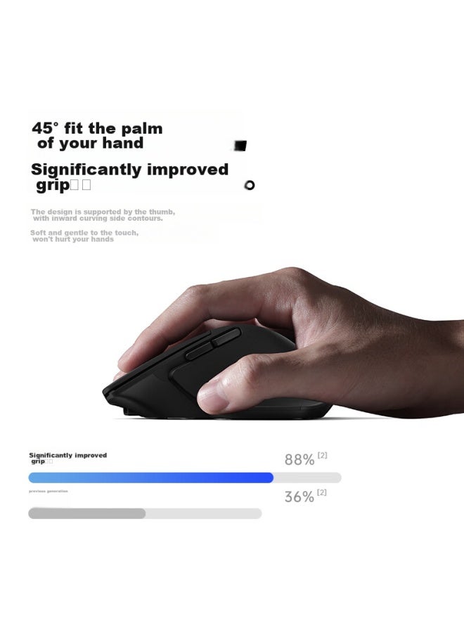 WP W&p Wireless Silent Mouse, Tri-mode Bluetooth Ergonomic Business Office Portable Rechargeable, Compatible With Apple Mac Huawei Desktop Laptop Tablet Computers - Image 3