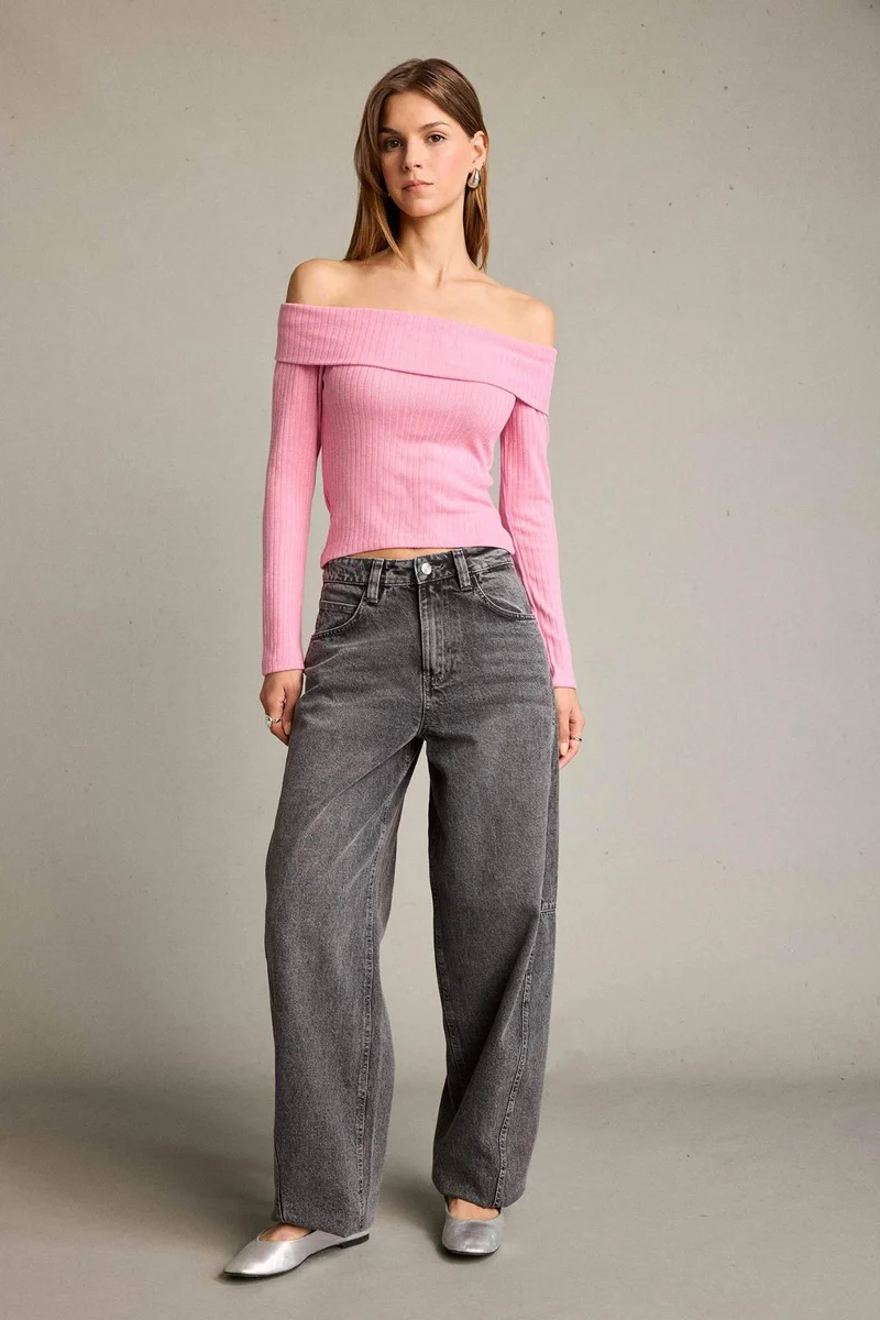 ديفاكتو Boat Collar Long Sleeve T-Shirt
