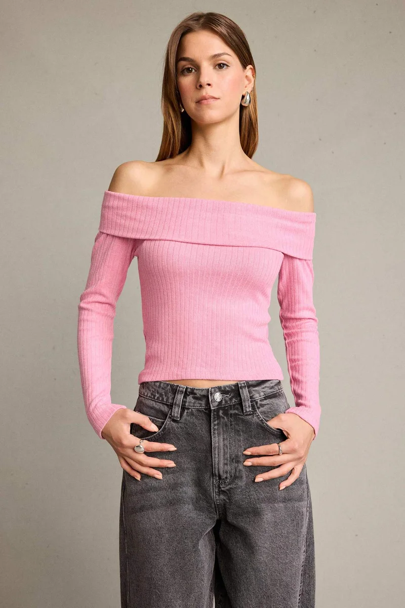 ديفاكتو Boat Collar Long Sleeve T-Shirt
