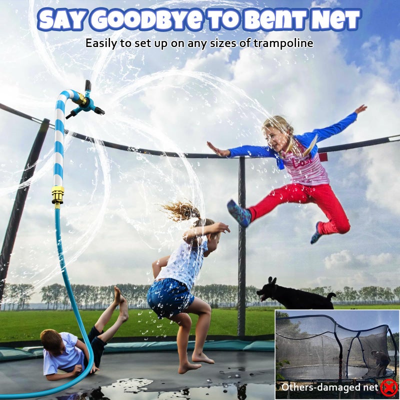 HaiSun Universal Trampoline Sprinkler, Net Friendly Trampoline Accessories, 360 Rotating Water Sprinkler of Trampolines, Outdoor Backyard Water Park Fun Summer Toys for Kids - Image 2