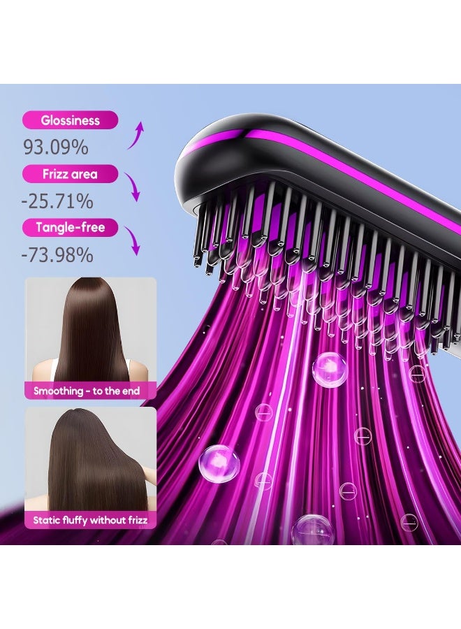 Cordless Hair Straightener Brush Portable Comb for Travel, USB Charging, Fast Heating, with LCD Display - Image 3