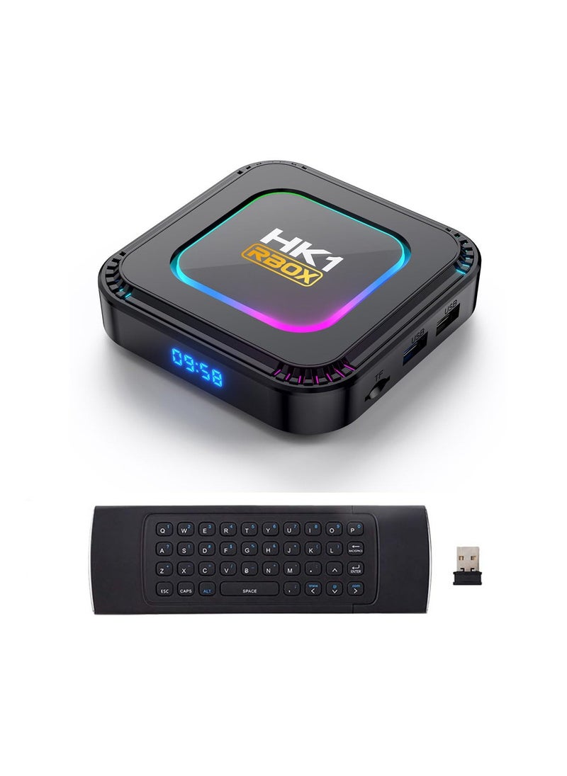 SYOSI - Android 13.0 TV Box, HK1 RBOX 4GB RAM 128GB ROM RK3528 Quad-Core WiFi6 2.4Ghz/5.8Ghz BT5.0 8K HDR10+ Ultra HD USB3.0 with 2.4Ghz Mini Wireless Keyboard Smart player - Image 1