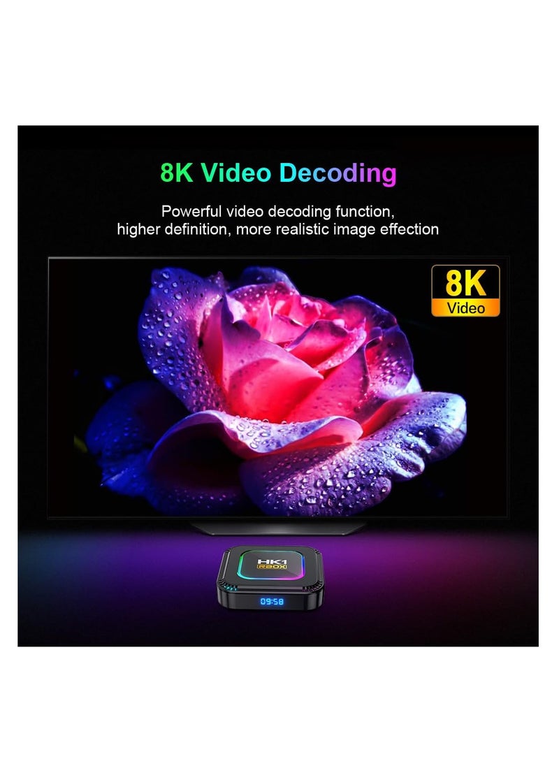SYOSI - Android 13.0 TV Box, HK1 RBOX 4GB RAM 128GB ROM RK3528 Quad-Core WiFi6 2.4Ghz/5.8Ghz BT5.0 8K HDR10+ Ultra HD USB3.0 with 2.4Ghz Mini Wireless Keyboard Smart player - Image 1