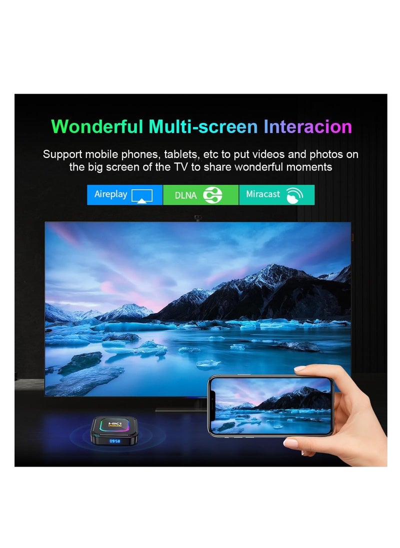 SYOSI - Android 13.0 TV Box, HK1 RBOX 4GB RAM 128GB ROM RK3528 Quad-Core WiFi6 2.4Ghz/5.8Ghz BT5.0 8K HDR10+ Ultra HD USB3.0 with 2.4Ghz Mini Wireless Keyboard Smart player - Image 1
