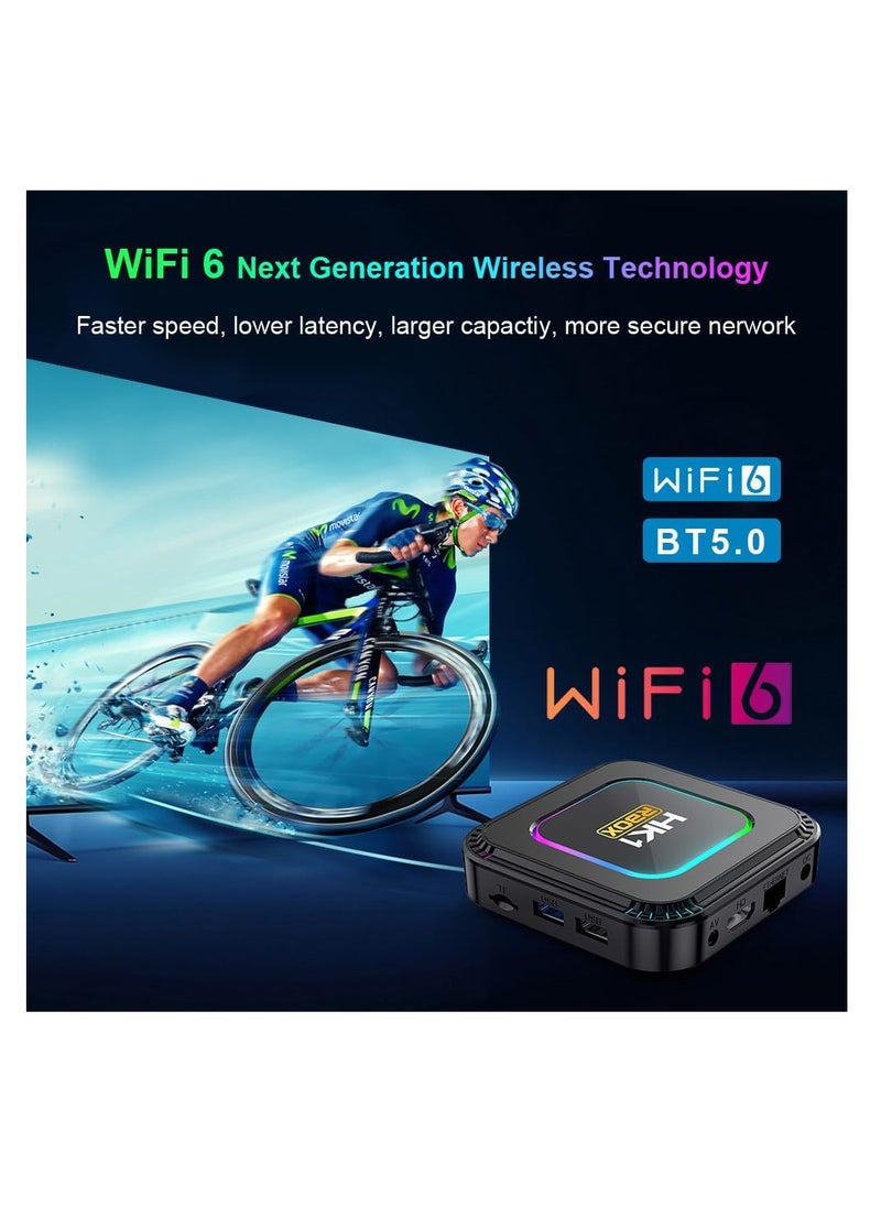 SYOSI - Android 13.0 TV Box, HK1 RBOX 4GB RAM 128GB ROM RK3528 Quad-Core WiFi6 2.4Ghz/5.8Ghz BT5.0 8K HDR10+ Ultra HD USB3.0 with 2.4Ghz Mini Wireless Keyboard Smart player - Image 1